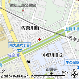 愛知県豊川市佐奈川町周辺の地図