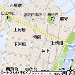 愛知県西尾市笹曽根町寺前周辺の地図