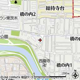 大阪府茨木市橋の内周辺の地図
