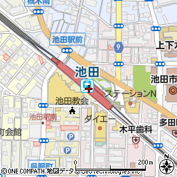 阪急バス株式会社　池田案内所周辺の地図