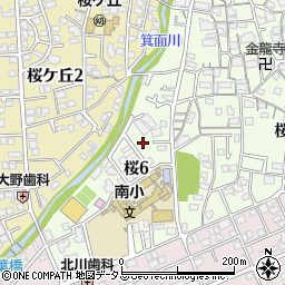 大阪府箕面市桜6丁目1-31周辺の地図