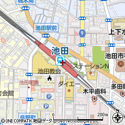 大阪池田ゲストインフォメーション周辺の地図