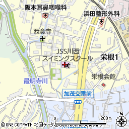 ＪＳＳ川西スイミングスクール周辺の地図