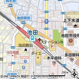 池田駅前広場周辺の地図