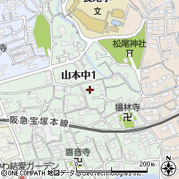 〒665-0883 兵庫県宝塚市山本中の地図