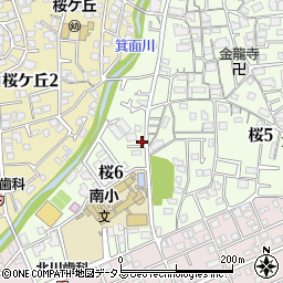 大阪府箕面市桜6丁目1-19周辺の地図