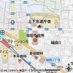 池田市役所　福祉部生活福祉課周辺の地図