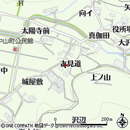 愛知県豊橋市石巻中山町古見道周辺の地図
