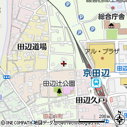 京都府京田辺市田辺波風42-1周辺の地図