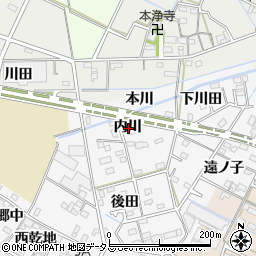 愛知県西尾市一色町赤羽内川周辺の地図