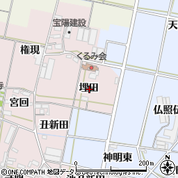 愛知県西尾市一色町池田埋田周辺の地図