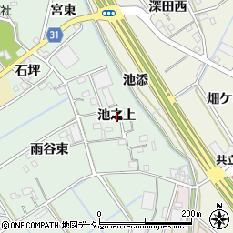 愛知県豊川市三谷原町池之上周辺の地図