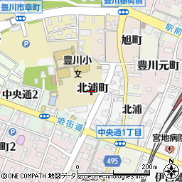 愛知県豊川市北浦町周辺の地図