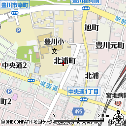 愛知県豊川市北浦町周辺の地図
