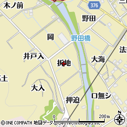 愛知県蒲郡市拾石町（折地）周辺の地図