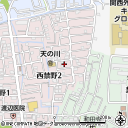 大阪府枚方市西禁野2丁目27周辺の地図