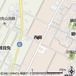 愛知県西尾市吉良町中野西畑周辺の地図