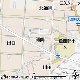 愛知県西尾市一色町治明（通縄）周辺の地図