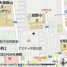 大阪府枚方市中宮北町周辺の地図