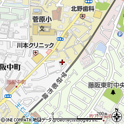 大阪府枚方市藤阪中町8-21周辺の地図