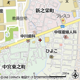 大阪府枚方市中宮東之町22周辺の地図
