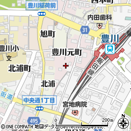 愛知県豊川市豊川元町85周辺の地図