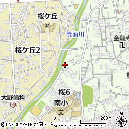 大阪府箕面市桜6丁目1-39周辺の地図