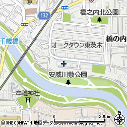 ＵＲ都市機構オークタウン東茨木１７号棟周辺の地図