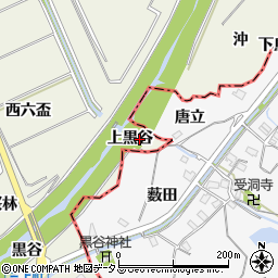 愛知県豊川市三上町上黒谷周辺の地図
