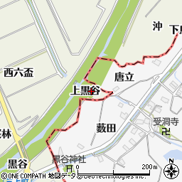 愛知県豊川市三上町（上黒谷）周辺の地図