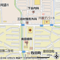 阪急オアシス富田店周辺の地図