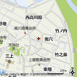 愛知県豊川市三上町東高川原周辺の地図