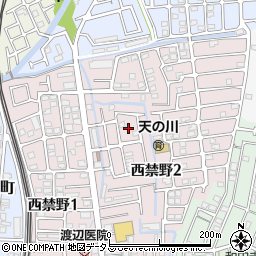 大阪府枚方市西禁野2丁目37周辺の地図