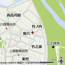 愛知県豊川市三上町奥穴周辺の地図