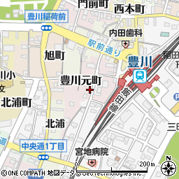 愛知県豊川市豊川元町周辺の地図
