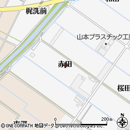 愛知県西尾市吉良町友国赤田周辺の地図