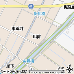 愛知県西尾市吉良町中野川畔周辺の地図