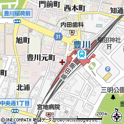 愛知県豊川市豊川元町8周辺の地図