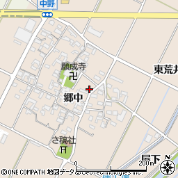 愛知県西尾市吉良町中野周辺の地図