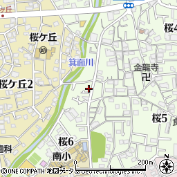 大阪府箕面市桜6丁目1-9周辺の地図