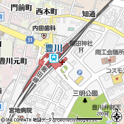 ＪＲ豊川駅東口公衆トイレ周辺の地図