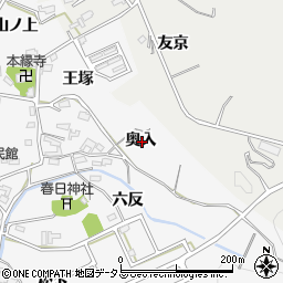 愛知県西尾市吉良町友国奥入周辺の地図