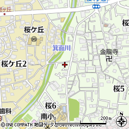 大阪府箕面市桜6丁目1-8周辺の地図