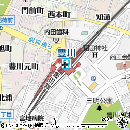 愛知県豊川市周辺の地図