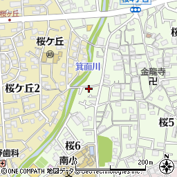 大阪府箕面市桜6丁目1-3周辺の地図