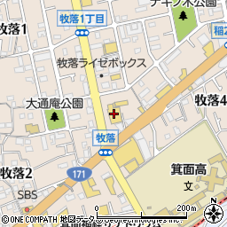 オートバックス牧落店周辺の地図