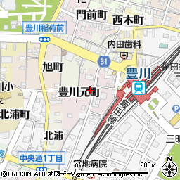 愛知県豊川市豊川元町52周辺の地図