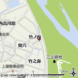 愛知県豊川市三上町竹ノ内周辺の地図