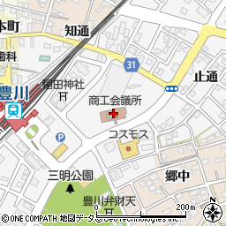 豊川商工会議所周辺の地図
