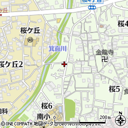 大阪府箕面市桜6丁目1-6周辺の地図